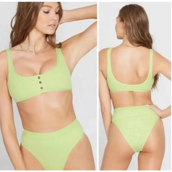 L*Space Rebel Bikini Top Lime - Picture 1 of 5